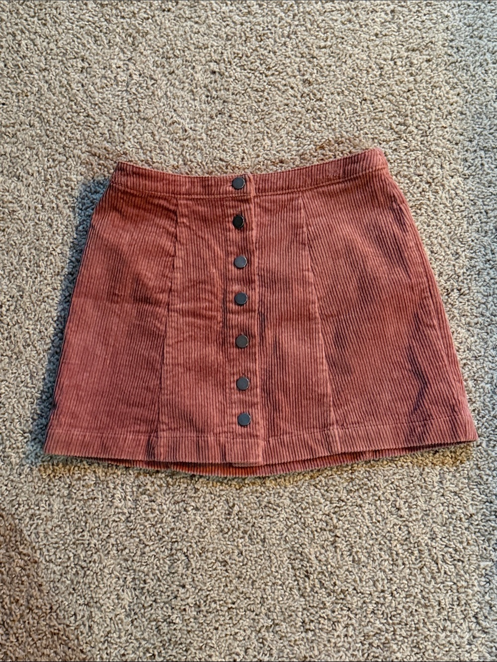 Forever 21 Rust Corduroy Button-Front Mini Skirt